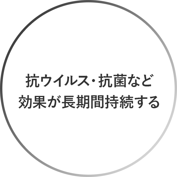 抗ウイルス・抗菌など、効果が長期間持続する